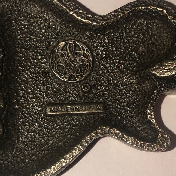 VTG Bergamot Brass Works Red Enamel Fender Stratocaster Belt Buckle 80s 4.5” - Picture 3 of 6